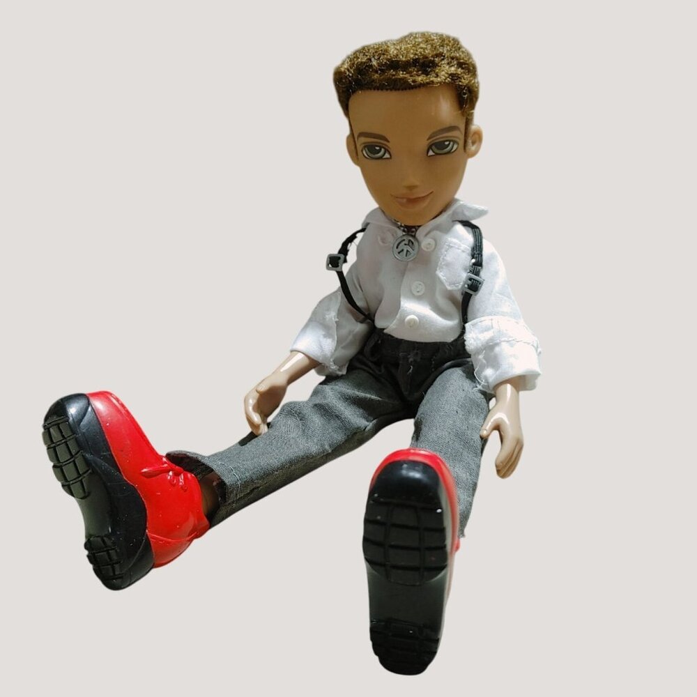 Dylan Doll Boyz MGA 2002 TM White Shirt Grey Pant HOT Red Boots Peace Necklace